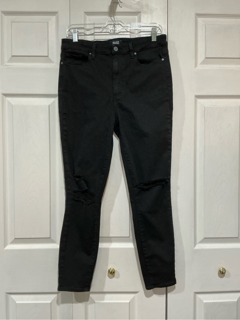 💙 PAIGE Margot Ankle Black Distressed Jeans - 12 / 31 (01451)